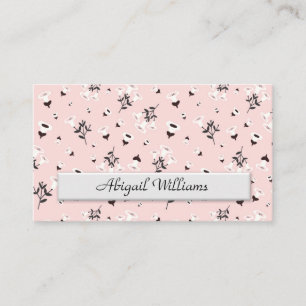 Pink and Black Floral Pattern Business Card