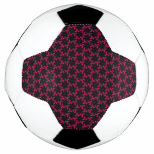 Pink and Black Flower Cluster Soccer Ball
