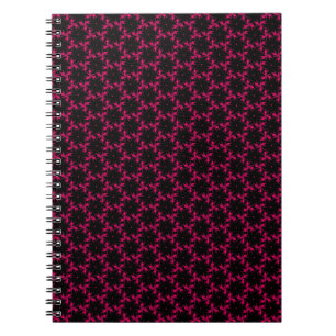 Pink and Black Flower Cluster Spiral Notebook