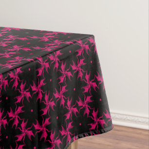 Pink and Black Flower Cluster Tablecloth
