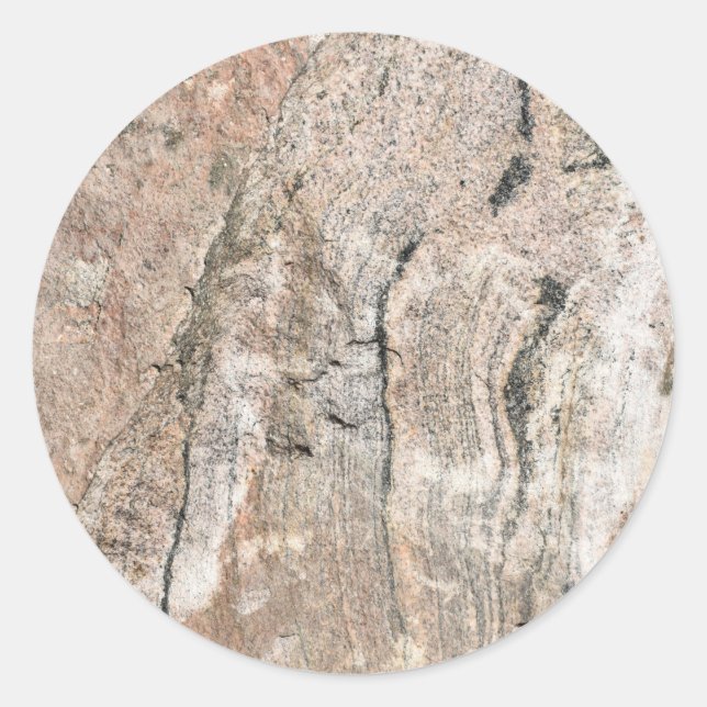 Pink and Black Geode Sediment Classic Round Sticker (Front)