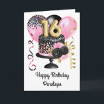Pink and Black Gold 16th Birthday Card<br><div class="desc">Personalised gold,  pink and black birthday cake 16th birthday card for her. The front can be easily personalised with her name as well as the inside card message. This beautiful pink and black 16th birthday card would make a wonderful keepsake for her.</div>