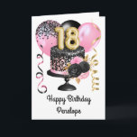 Pink and Black Gold 18th Birthday Card<br><div class="desc">Personalised gold,  pink and black birthday cake 18th birthday card for her. The front can be easily personalised with her name as well as the inside card message. This beautiful pink and black 18th birthday card would make a wonderful keepsake for her.</div>