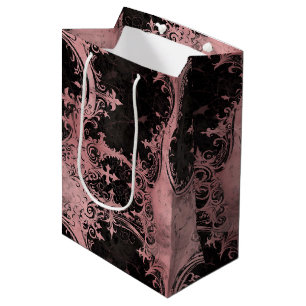 Pink and Black Gothic Grunge Medium Gift Bag