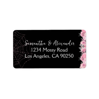 Pink and Black Gothic Return Address Label
