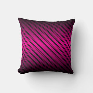 Pink and Black Gradient w/Black Stripes Cushion