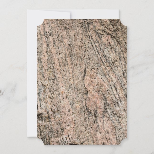 Pink and Black Granite Rock Sediment    Invitation (Front)