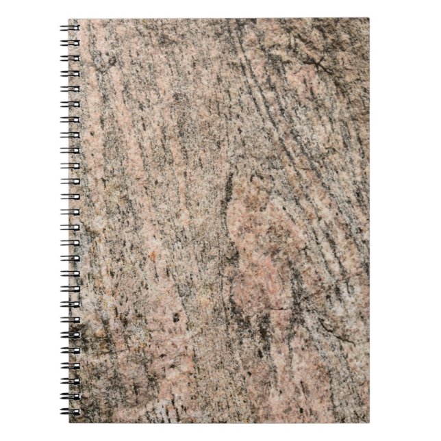 Pink and Black Granite Rock Sediment Notebook (Front)