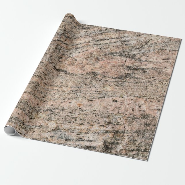 Pink and Black Granite Rock Sediment  Wrapping Paper (Unrolled)