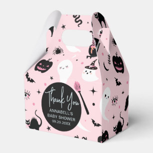 Pink and Black Halloween Baby Shower Girl Favour Box
