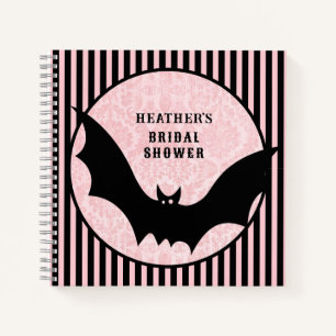 Pink and Black   Halloween Bridal Shower   Bat Notebook