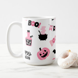 Pink and Black Halloween Coffee Mug