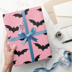 Pink and Black Halloween Wrapping Paper