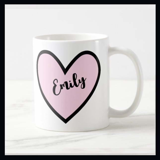 Pink and black heart coffee mug (Creator Uploaded)