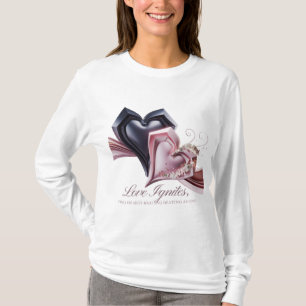 Pink and Black Hearts Long Sleeve T-Shirt