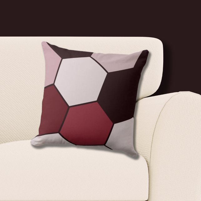 Pink and Black Hexagon Pattern Cushion (Geometric Honeycomb Pattern Pink Throw Pillow)
