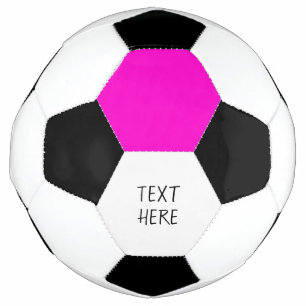 Pink and black hexagons with Your Text Soccer Ball