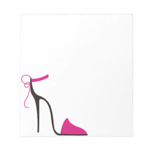Pink and Black High Heel Shoe Strappy Notepad