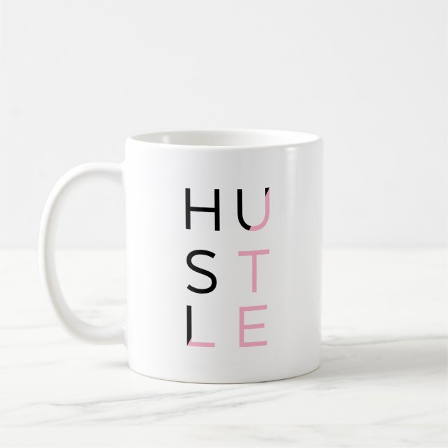 Pink and Black Hustle Mug (Left)