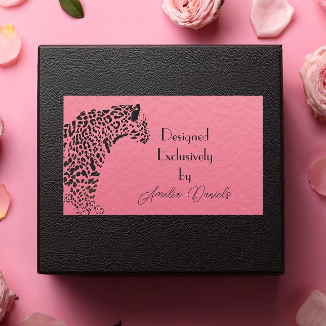 Pink and Black Jaguar Exclusively Designed by Rectangular Sticker (Creator Uploaded)