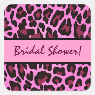 Pink and Black Leopard Party Sticker