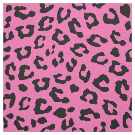 Pink and Black Leopard Print Fabric | Zazzle