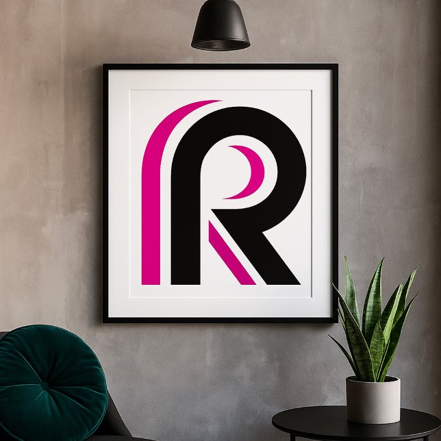 Pink And Black Letter R Poster (Creator Uploaded)