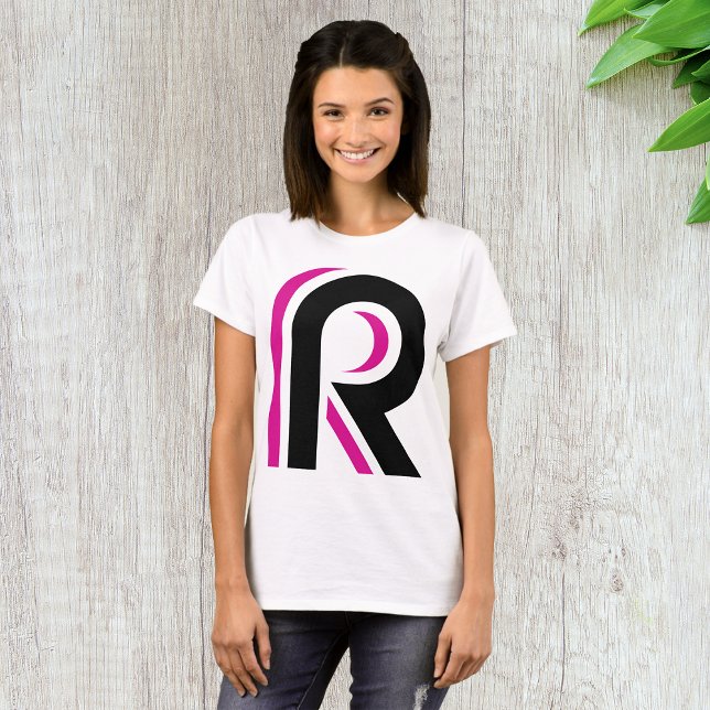 Pink And Black Letter R T-Shirt (Creator Uploaded)