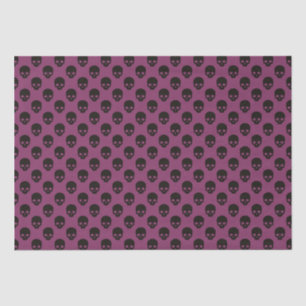 Pink and Black Little Skulls Pattern Halloween Tissue Paper