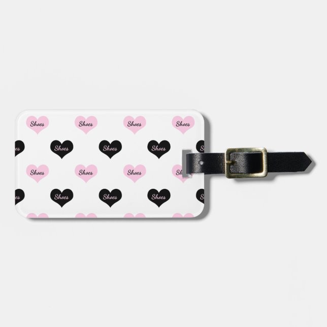 Pink and Black Luggage Tag (Front Horizontal)