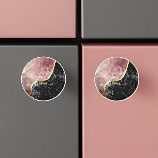 Pink and Black Marble Ceramic Knob (Creator Uploaded)