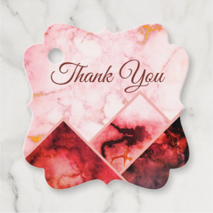 Pink and Black Marble Colour Block Mountain Range Favour Tags