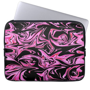 Pink And Black Marble, Laptop Sleeve