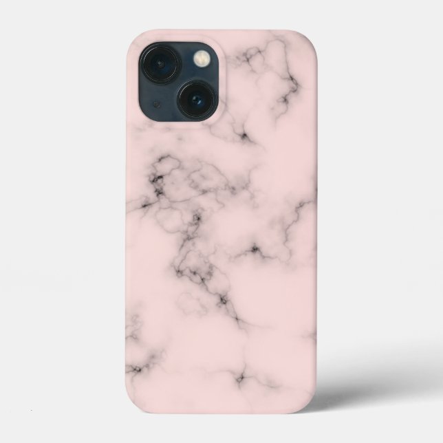 Pink and Black Marble Look iPhone Case (Back)