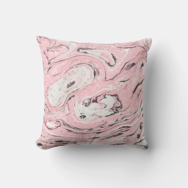 Pink and black marble texture. Modern abstract bac Cushion (Front)