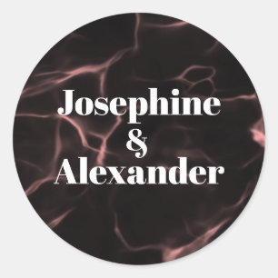 Pink and Black Marbled Theme Classic Round Sticker