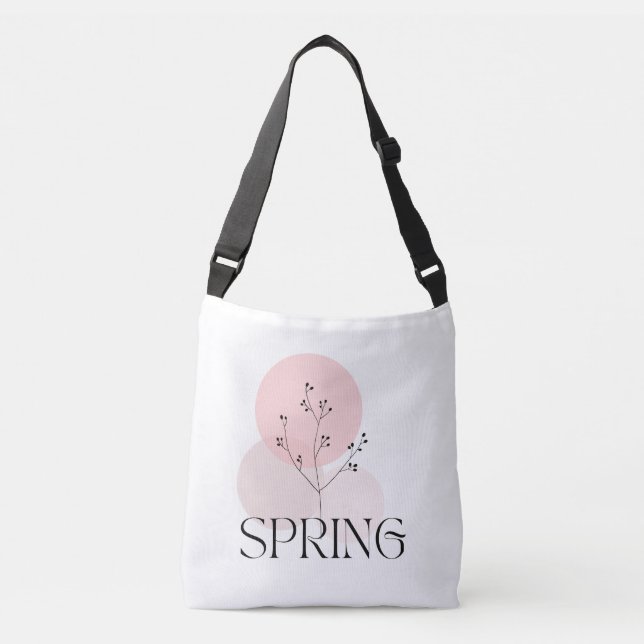 Pink and Black Minimalist Spring Crossbody Bag (Front)