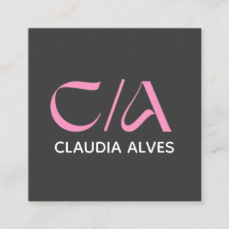 pink and black modern Qr code business card square