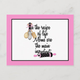Pink and Black Mum Recipe Card