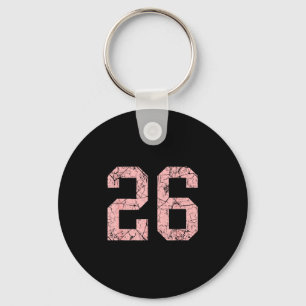 Pink And Black Number 26 Jersey Player Uniform #26 Key Ring
