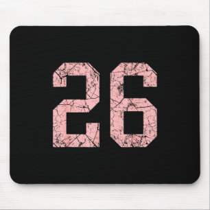 Pink And Black Number 26 Jersey Player Uniform #26 Mouse Pad
