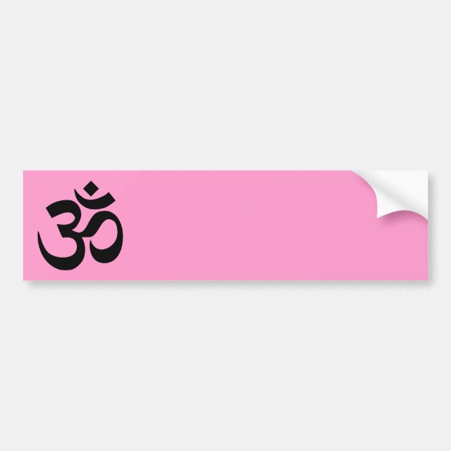 Pink and Black Om Symbol Bumper Sticker (Front)