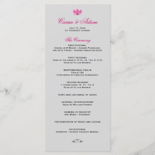 Pink and Black Orchid Wedding Program