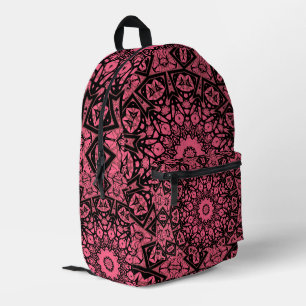 Pink and black ornament shawl patchwork shawl printed backpack