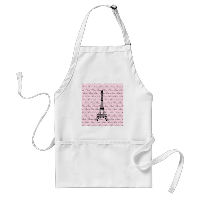 Pink and Black Paris Eiffel Tower Standard Apron (Front)