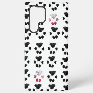 Pink and Black Paw Pattern Samsung Galaxy Case
