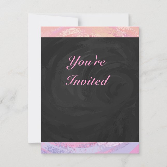 Pink and Black Personalizd Invitation (Front)
