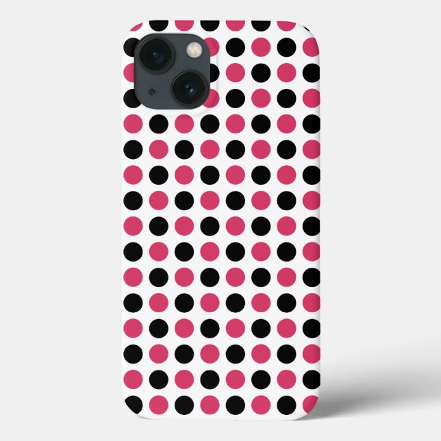 Pink and Black Polka Dot Pattern Case-Mate iPhone  Case (Back)