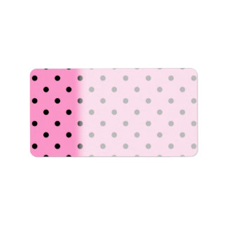 Pink and Black Polka Dot Pattern. Label