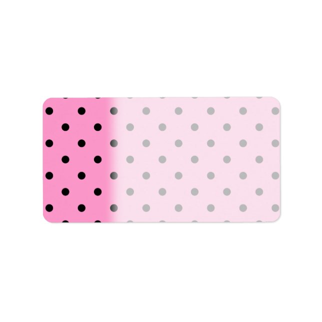 Pink and Black Polka Dot Pattern. Label (Front)